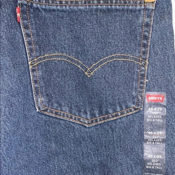 Levi’s 550 Men’s Denim Jeans Relaxed Fit Dark Stonewash Size 46x 29 NWT - Picture 6 of 10